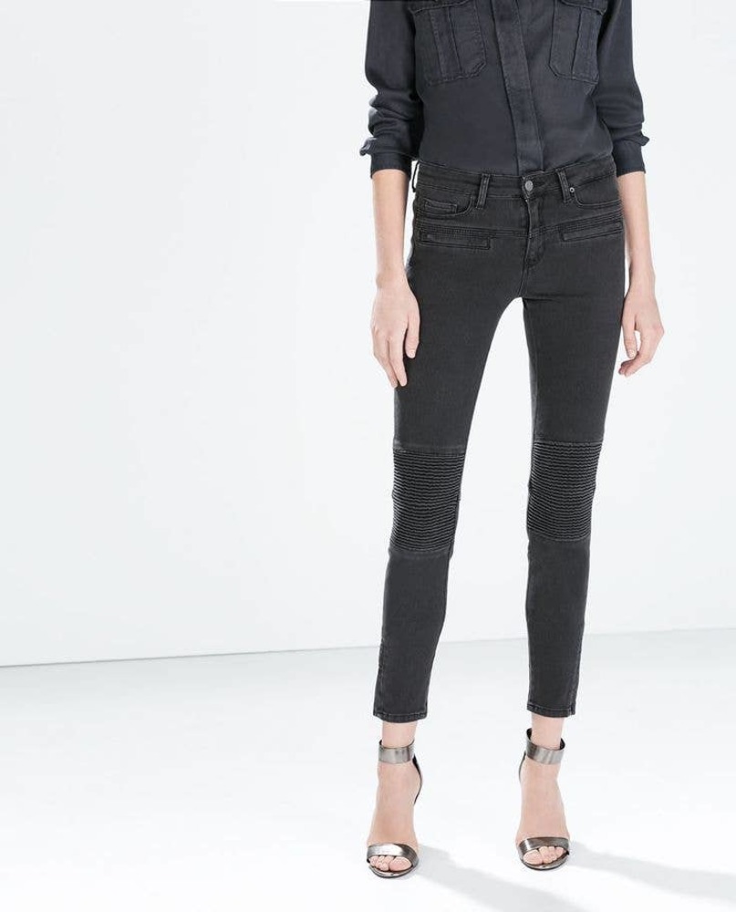 Zara Women's Slim Fit Denim Ankle Jeans Low Rise Black Size 8